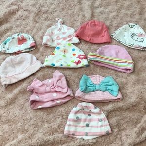 BUNDLE of baby beanies